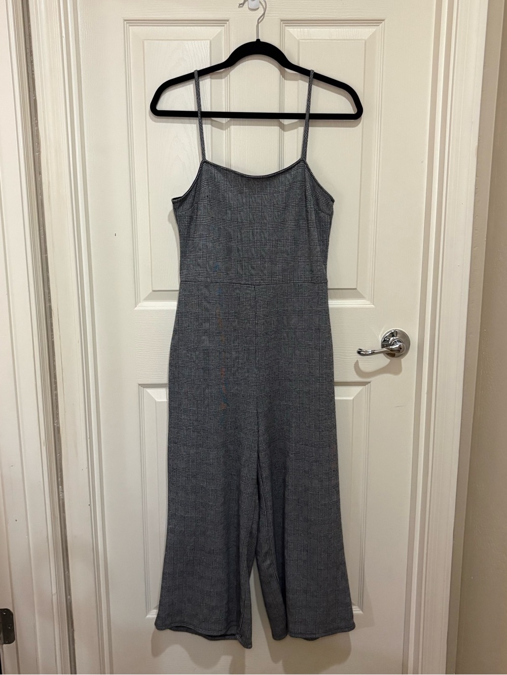 Y2K Mind Code Gray Spaghetti-Strap Wide-Leg Jumpsuit- Size M ??